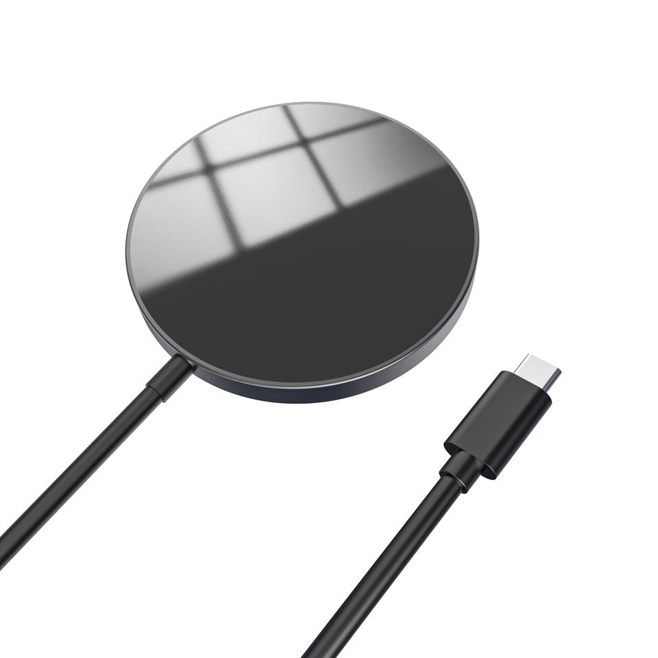 USB-C naar Qi 15W zwarte draadloze oplader