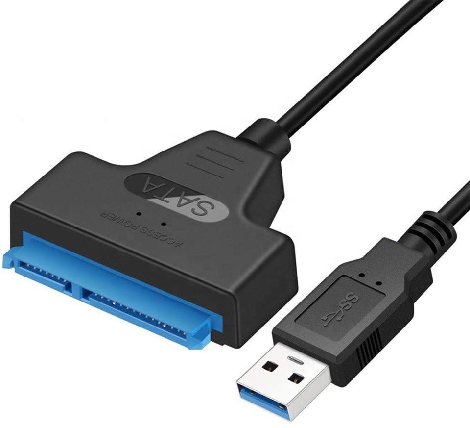 USB-A naar SATA Adapter Kabel 15cm Zwart