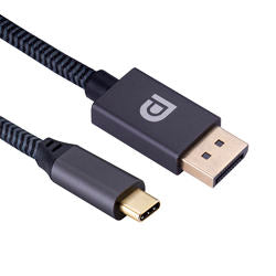 USB-C naar DP 1.4 Displayport Adapter 8k@60hz/4k@120Hz Kabel 2m Zwart/Grijs