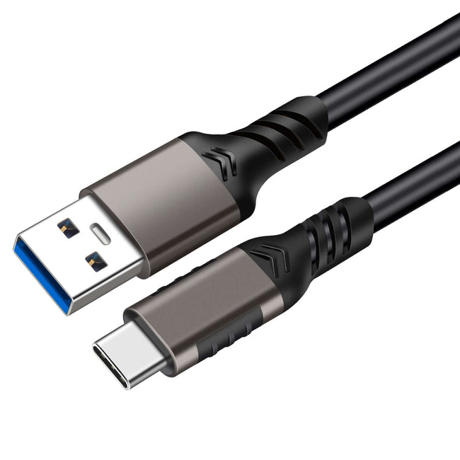USB-A naar USB-C Kabel USB 3.2 Gen2 10Gbps 3A 60W Zwart/Grijs