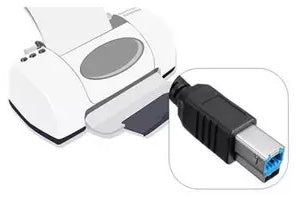 USB-C 3.1 naar USB-B 3.0 Printerkabel Zwart 1,0m | USB-C naar USB-B 3.0